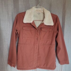 Hang Ten Women's Tan Utility Jacket with Sherpa Collar